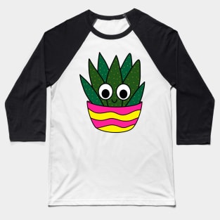 Cute Cactus Design #235: Cute Succulent In Bright Pot Baseball T-Shirt